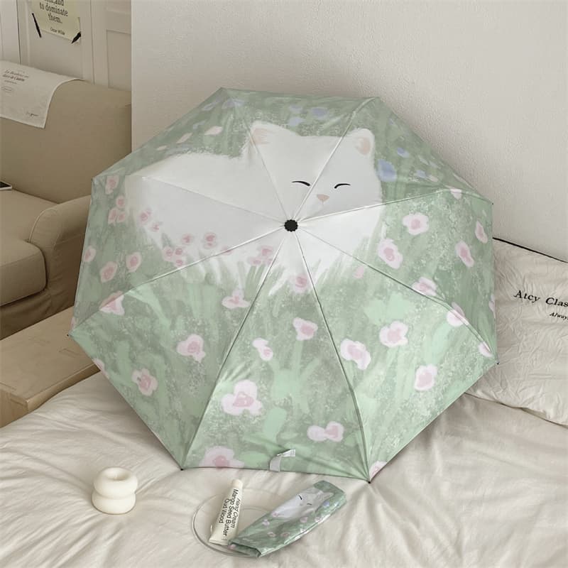 花柄三段折りたたみ傘 晴雨兼用 紫外線カット 軽量コンパクト