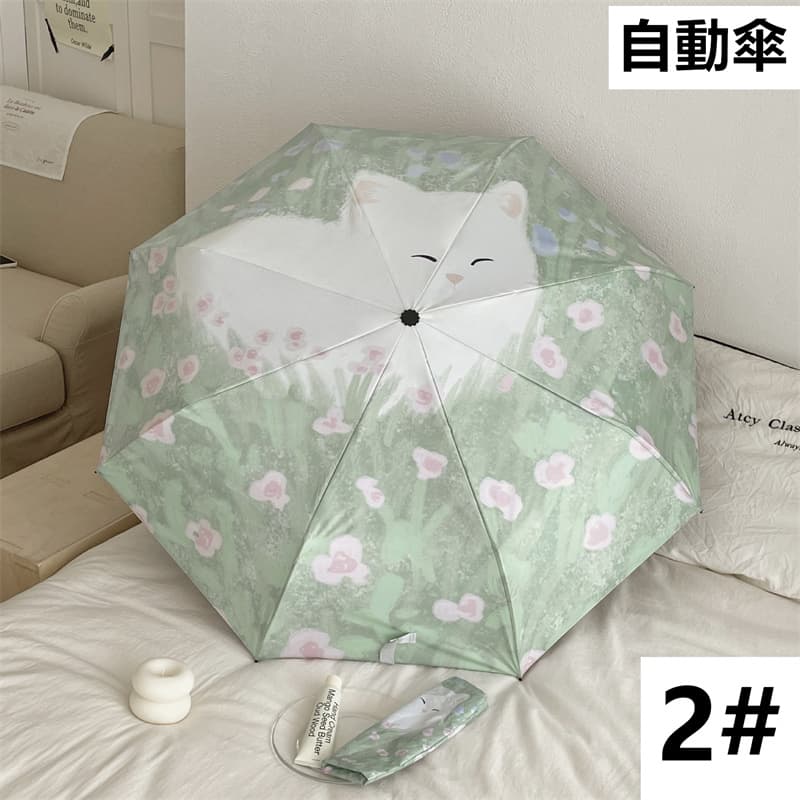 花柄三段折りたたみ傘 晴雨兼用 紫外線カット 軽量コンパクト