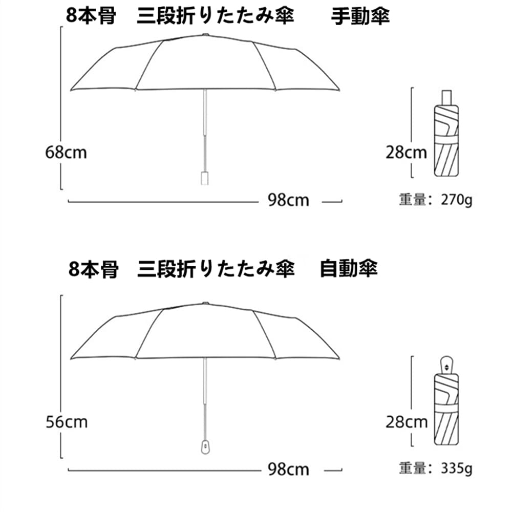 猫柄晴雨兼用折りたたみ傘自動開閉軽量紫外線対策