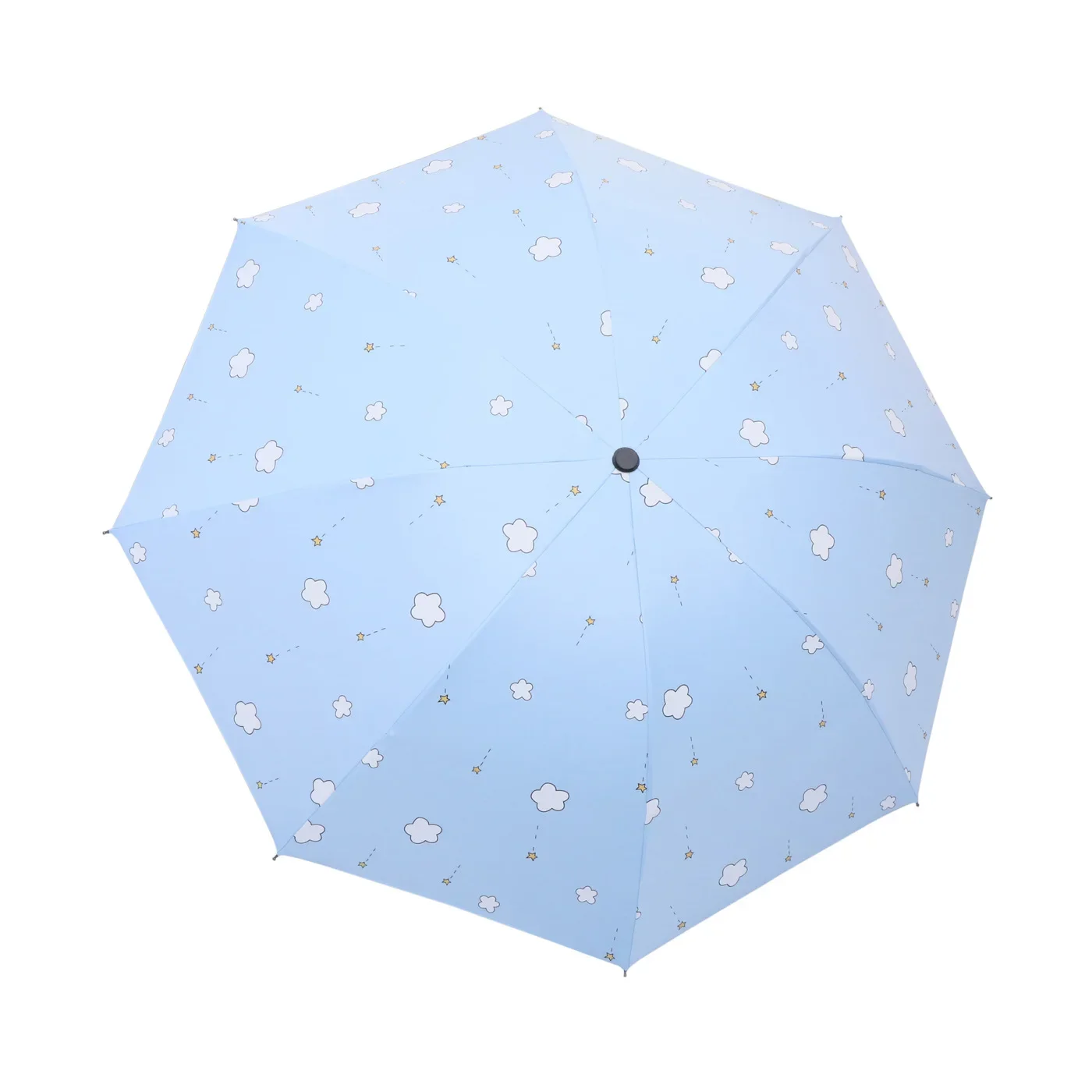 折りたたみ傘 雲と星の刺繍が可愛い晴雨兼用折りたたみ傘