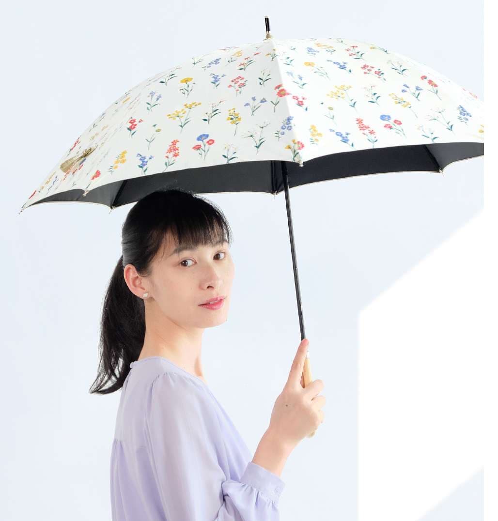 花柄エレガント晴雨兼用折りたたみ傘