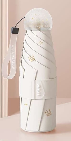 日傘 上品な花柄装飾折りたたみ傘