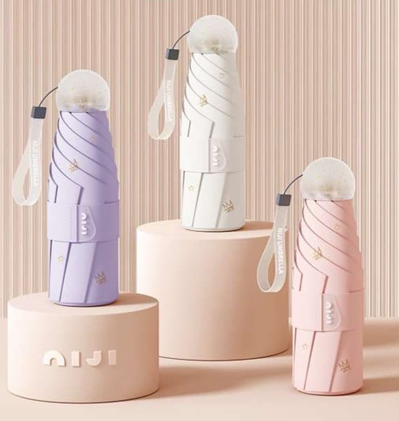 日傘 上品な花柄装飾折りたたみ傘