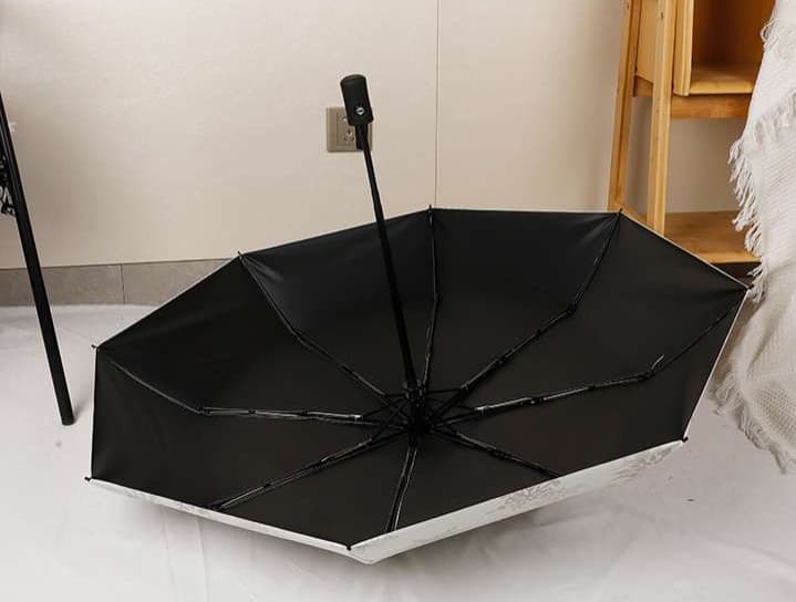 雪の結晶模様 晴雨兼用折りたたみ傘
