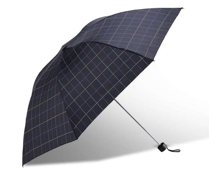 晴雨兼用チェック柄コンパクト折りたたみ傘