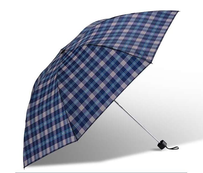 晴雨兼用チェック柄コンパクト折りたたみ傘