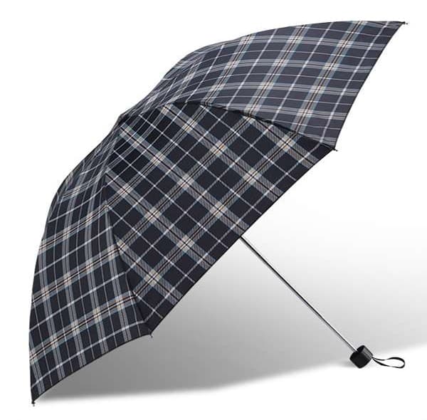 晴雨兼用チェック柄コンパクト折りたたみ傘