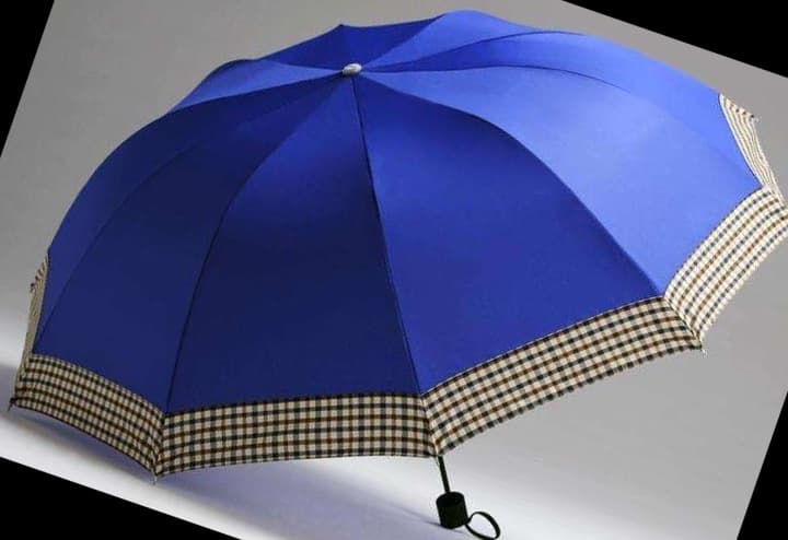 折りたたみ傘 格子柄縁取り高級折りたたみ晴雨兼用傘