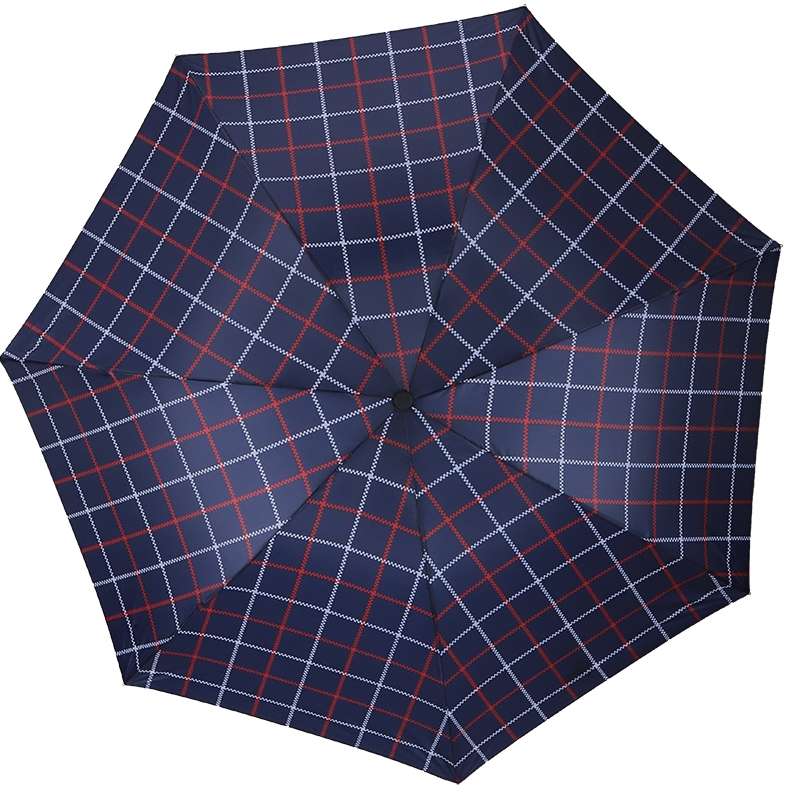 晴雨兼用チェック柄コンパクト折りたたみ傘