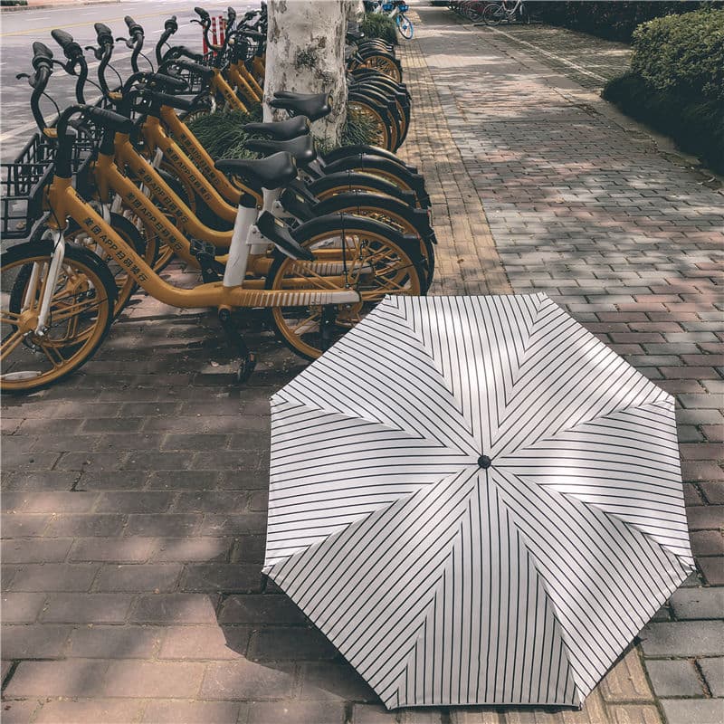 幾何学縞模様 晴雨兼用折りたたみ傘