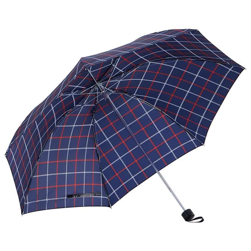晴雨兼用チェック柄コンパクト折りたたみ傘