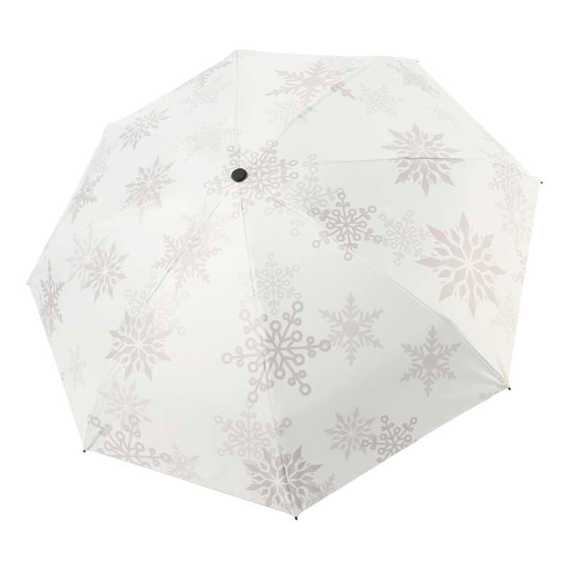雪の結晶模様 晴雨兼用折りたたみ傘