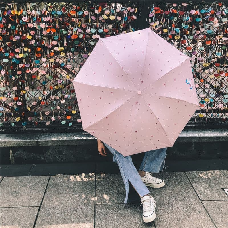幾何学縞模様 晴雨兼用折りたたみ傘